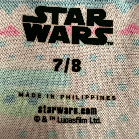 Star Wars Girls' Dress Size M 7/8 Pink Pattern Short Sleeve Polyester/Spandex - Picture 4 of 6